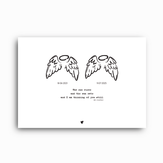 Angel Wings Baby Loss Print: A Personalised Remembrance Print