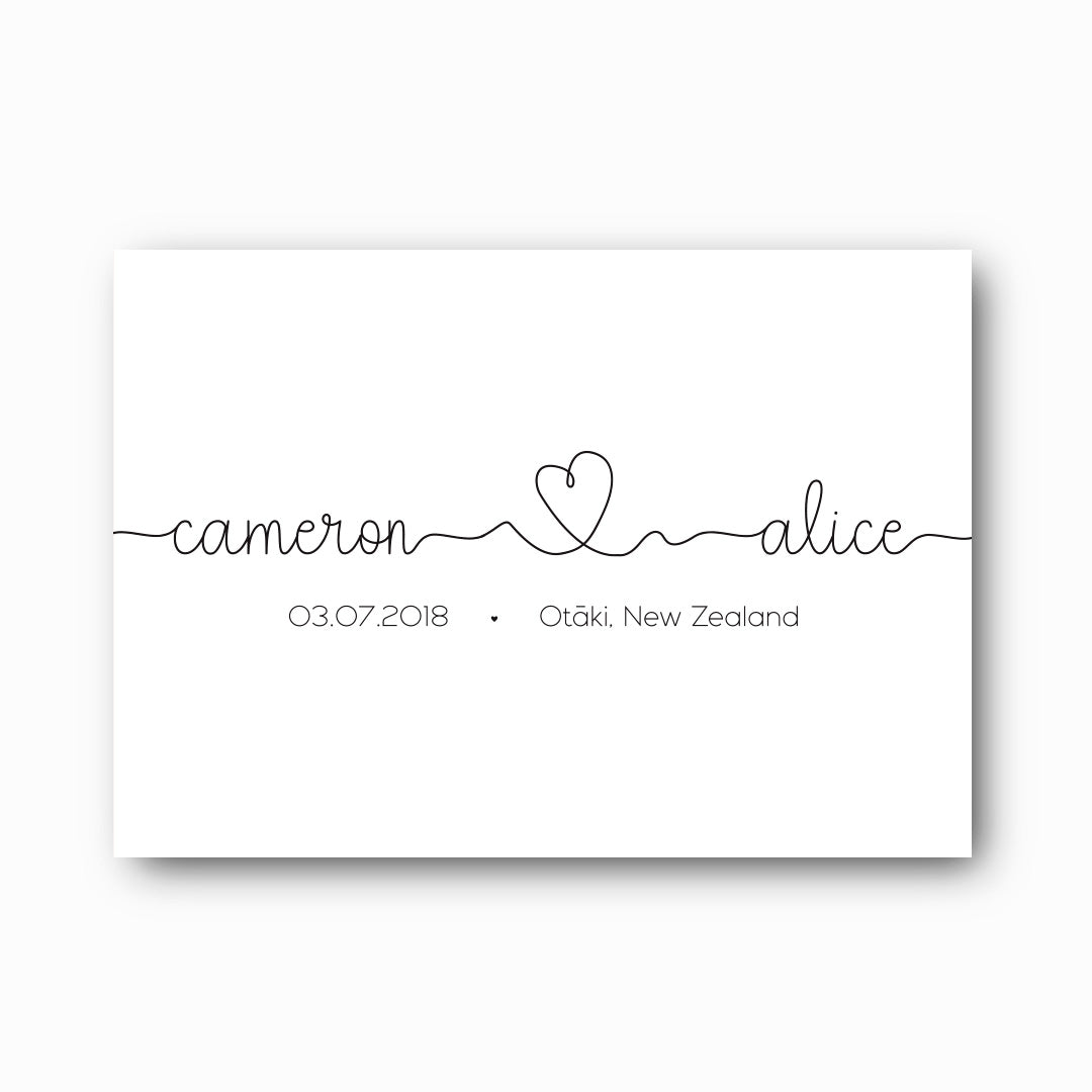 You + Me Typographic Wedding Print
