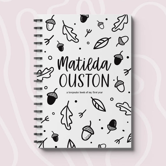 Custom cover personalised baby milestone book