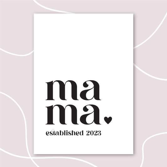 mama typographic print NZ