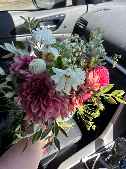 An image of a home grown bouquet offlowers