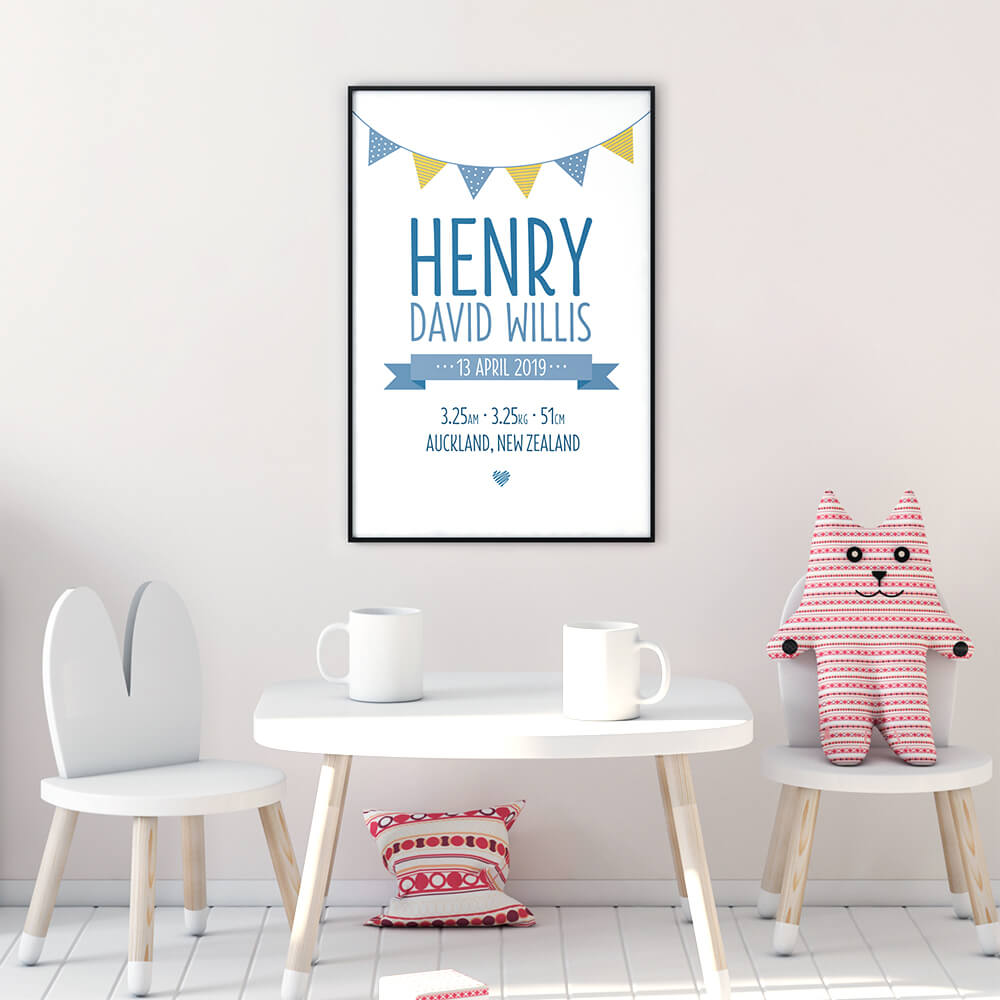 Choosing a custom birth print for your child's room