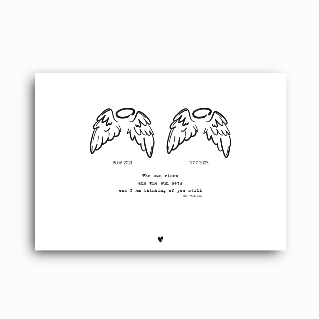 Angel Wings Baby Loss Print: A Personalised Remembrance Print