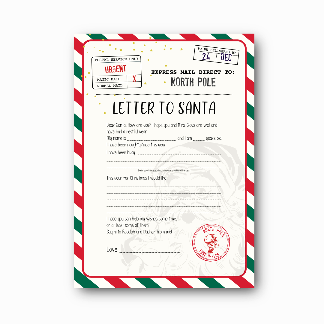 Free Printable Letter To Santa