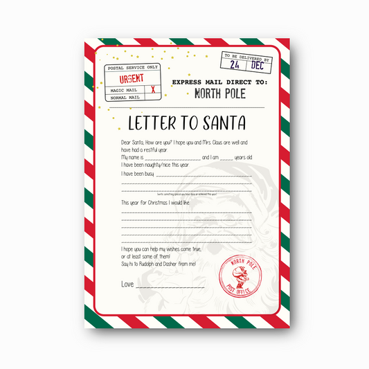 Free Printable Letter To Santa