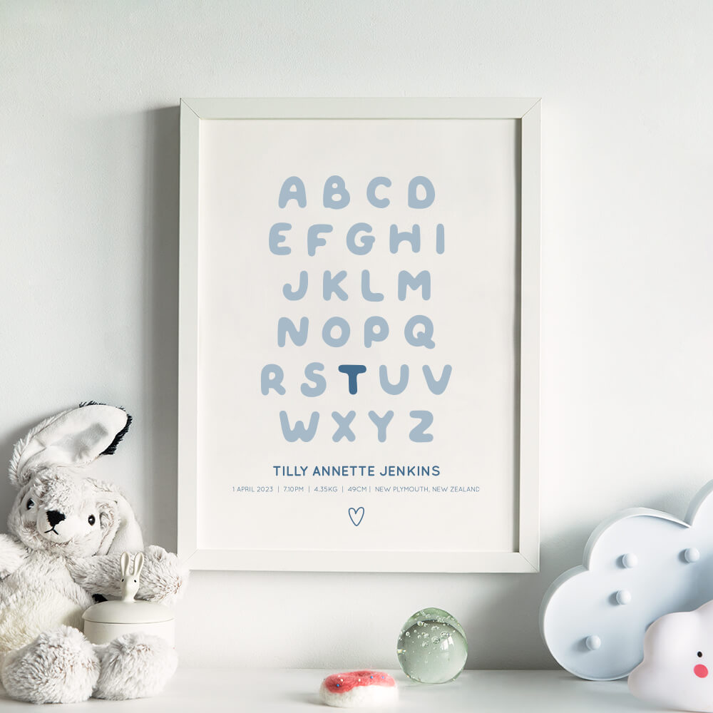 alphabet birth announcement poster