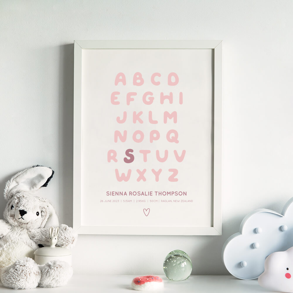 alphabet baby name print