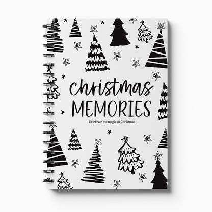 Christmas Memories keepsake book front cover on white background, NZ designed Christmas memory book by Paper Heart Design