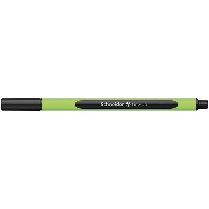 Schneider fineline pen in Sapphire Black ink laying horizontal with cap on white background, keepsake book pen by Paper Heart Design