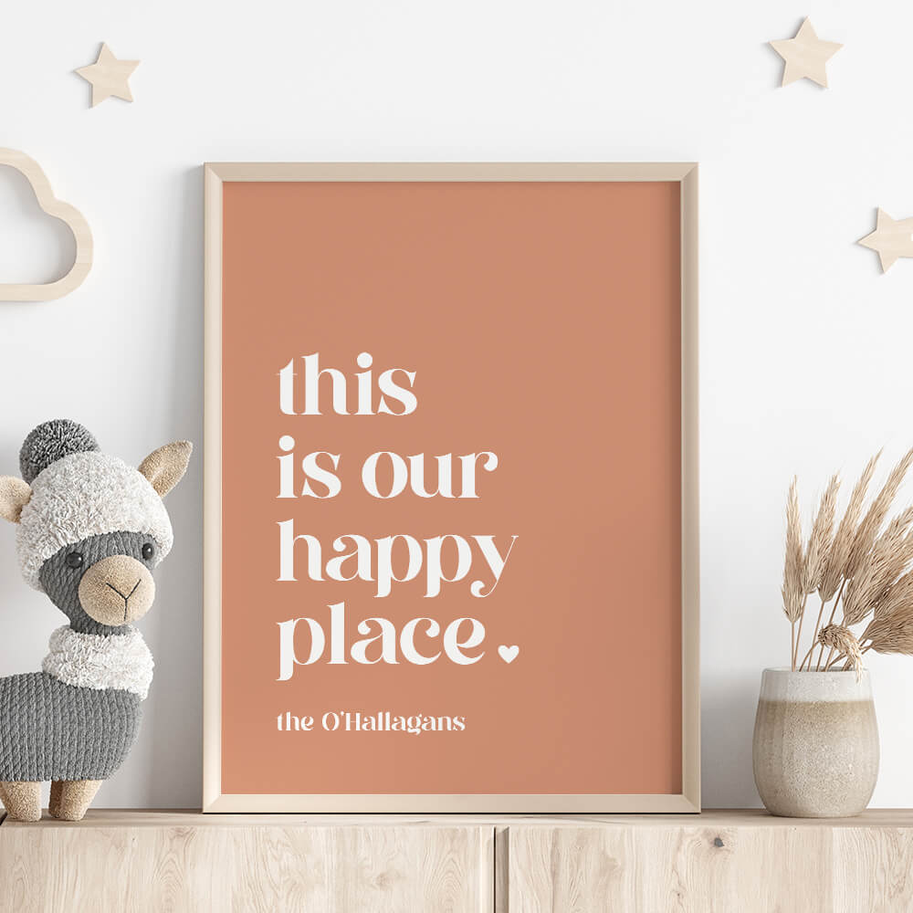Happy place personalised family print