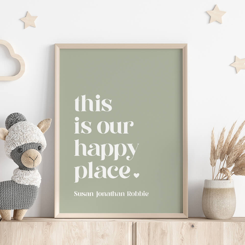 This is our happy place personalised print