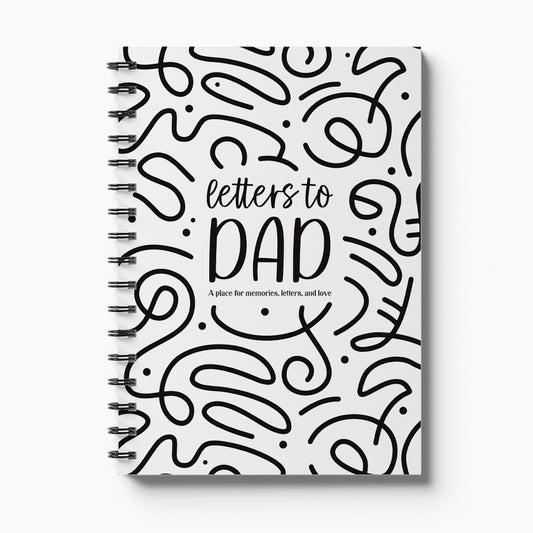 Letters to Dad keepsake book front cover on white background, meaningful gift for Dad by Paper Heart Design NZ