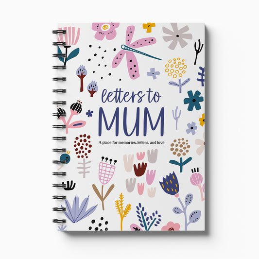 Letters to Mum keepsake book full colour cover on white background, meaningful Mother's Day gift by Paper Heart Design NZ