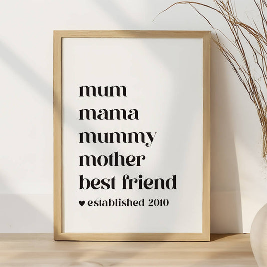 Mum list Mother's Day print NZ