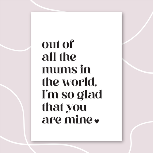 Typographic Mother's Day print NZ