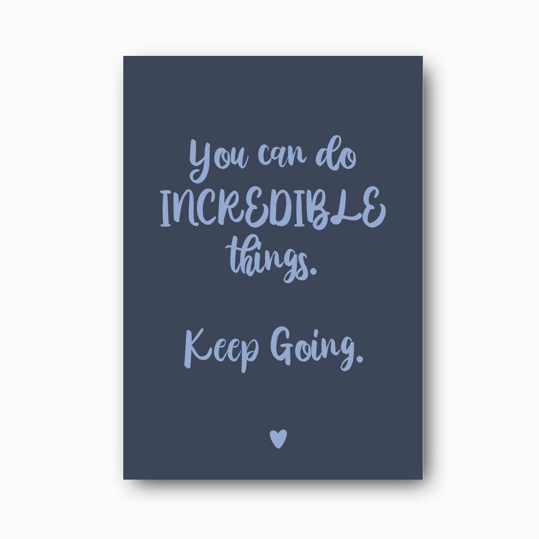 You Can Do Incredible Things typographic print in sky on dusk background, Hope Collection mental health print by Paper Heart Design NZ