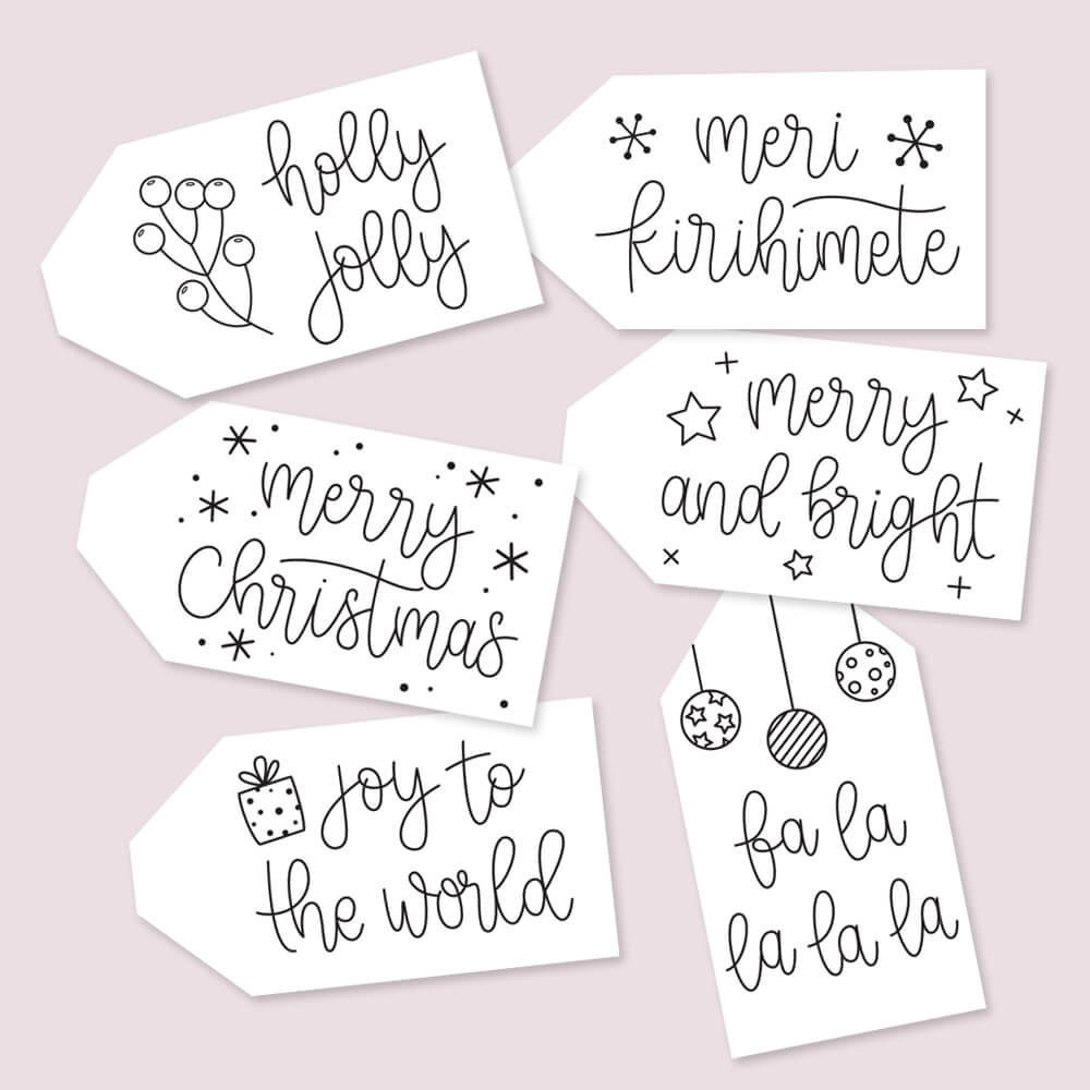 Hand lettered Christmas gift tags nz