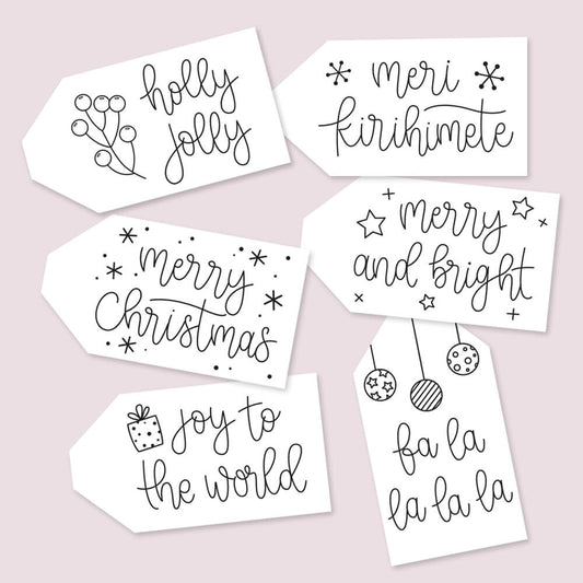 Hand lettered Christmas gift tags nz