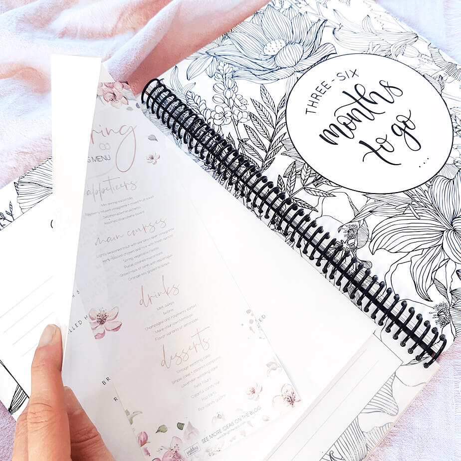 Wedding planner book with pockets